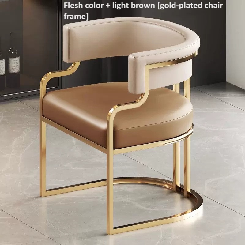 Flesh color + light brown [gold-plated chair frame]