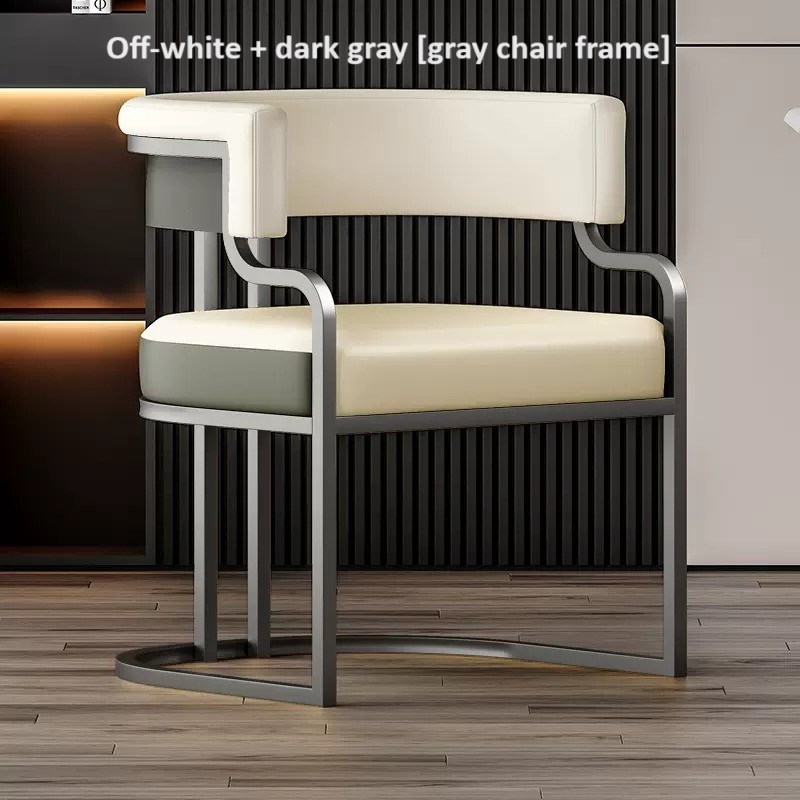 Off-white + dark gray [gray chair frame]