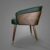 Dark Green Leather Single Dining Chair.