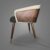 Dark Gray & Off-White Velvet Fabric Single Dining Chair.