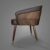 Coffee Color Leather Single Dining Chair.