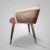 Dark orange & Off-White Velvet Fabric Single Dining Chair.