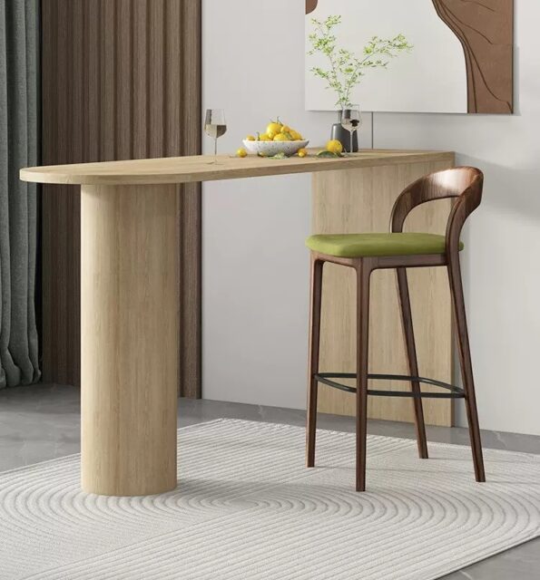 Designer Solid Wood hotel, club, home, restaurant, cafe walnut Bar High Counter Stool Chair.