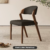 Black Leather, Walnut Legs