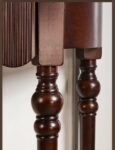 Mid-Century Modern Solid Wood Half Moon Console Table with Drawer – Black