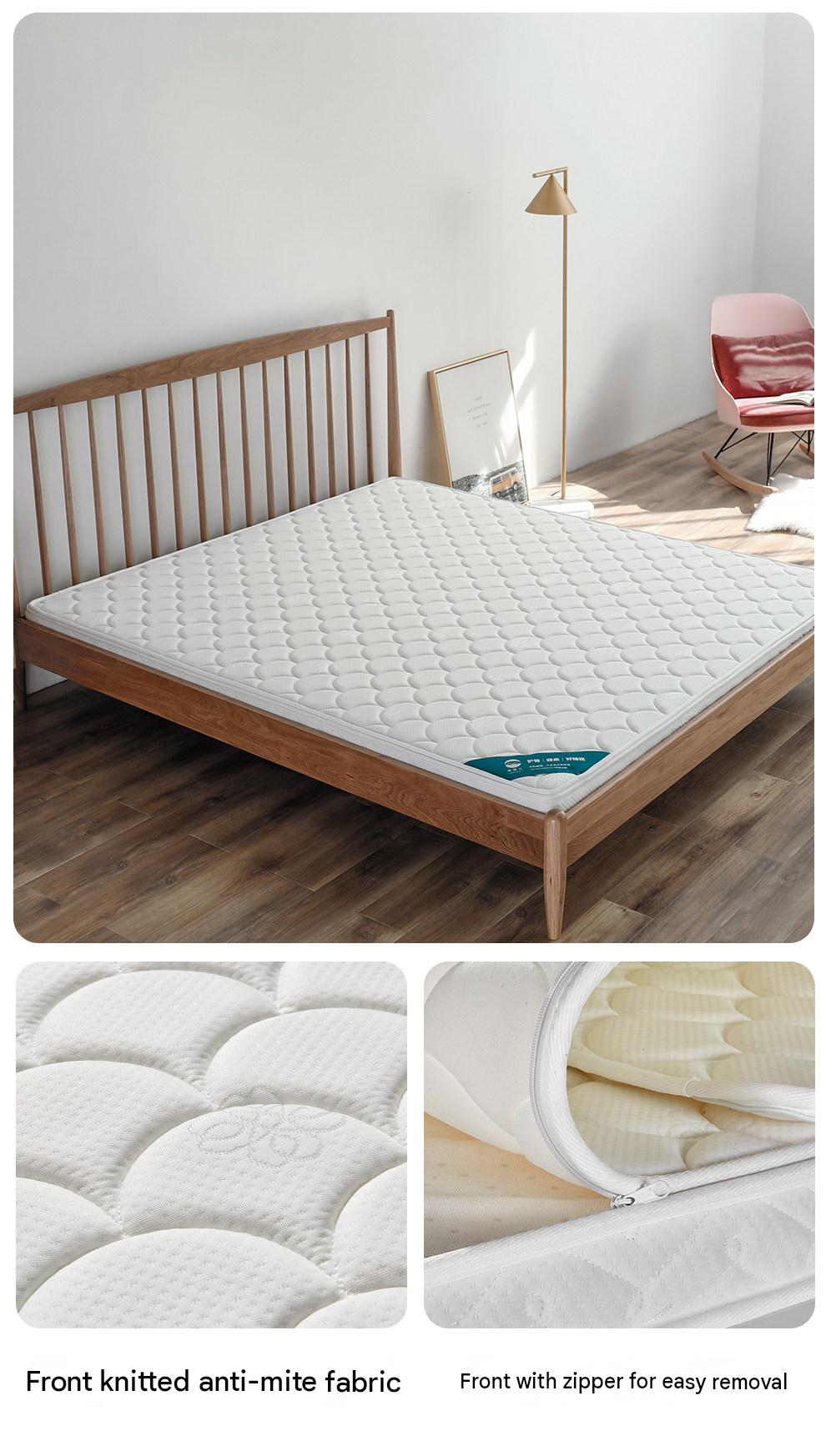 S-shaped natural jute firm mattress on a modern wooden bed frame in a sunlit bedroom setting. Jute Core Layer (2.jpg):