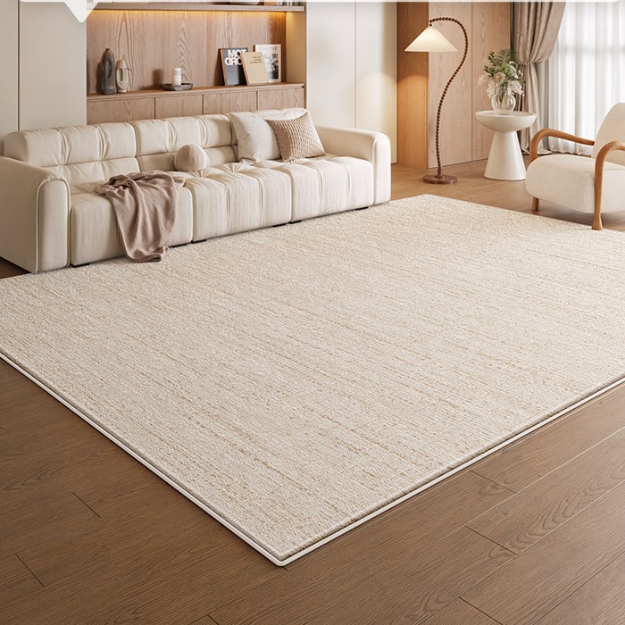 Pet-Friendly Cream Beige Color Washable Area Carpet – Ultra-Dense Persian Fleece Modern Rug.